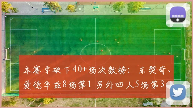 本赛季砍下40+场次数榜：东契奇、爱德华兹8场第1 另外四人5场第3